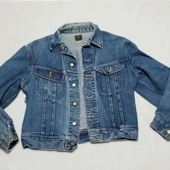 1960s Vintage Lee Sanforized 101-J USA Union Made Distressed Denim Jacket - Picture 2 of 16